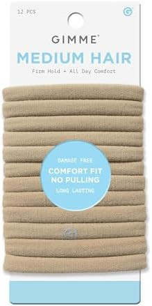 Gimme Beauty Medium Hold Hair Bands - Seamless Nylon & Spandex Ties for All Hair Types - Damage-F... | Amazon (US)