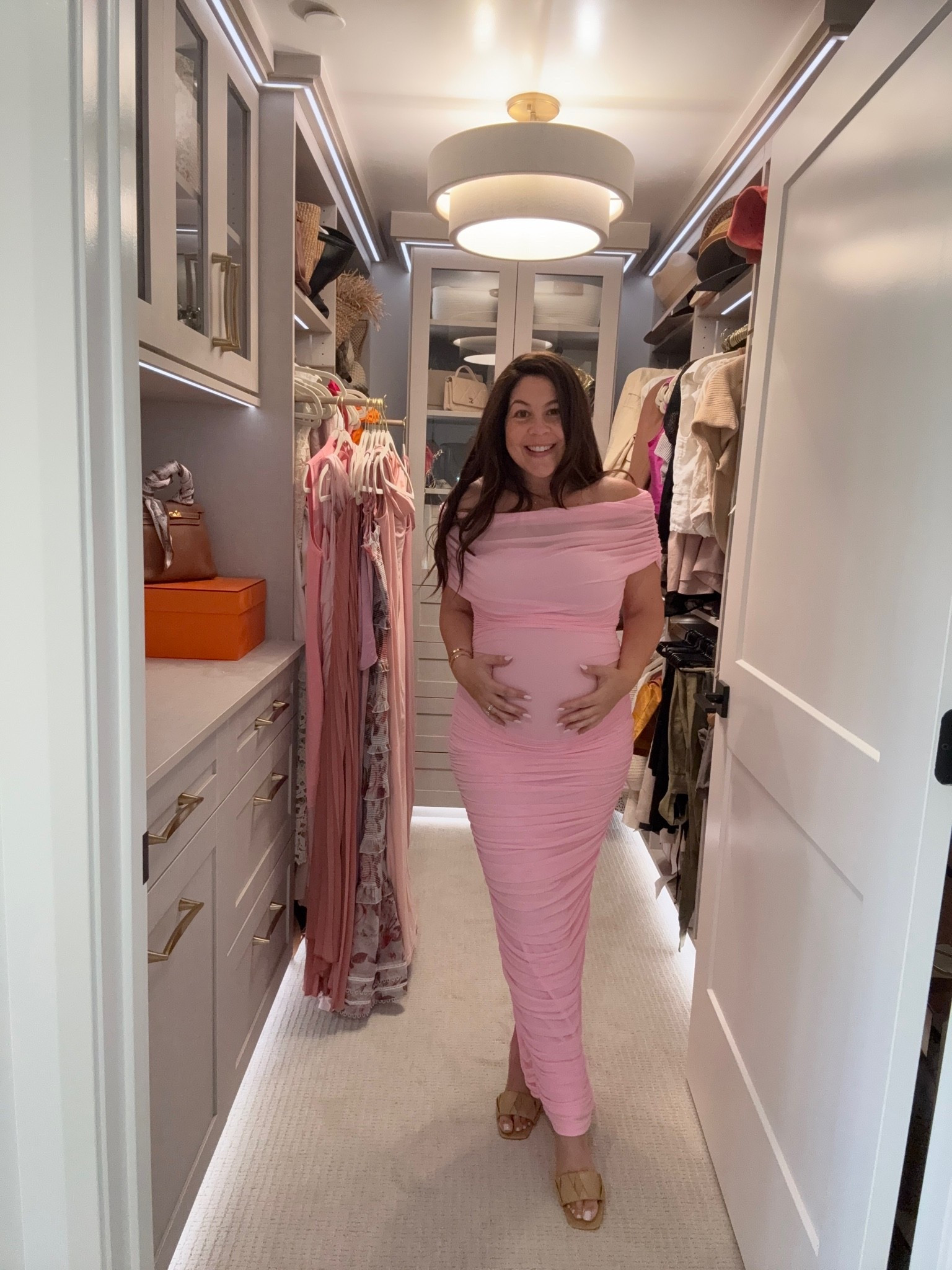 Baby Shower option 3. The bubble gum pink of this is so pretty and so girly!!! 

#babyshower #bump #pinkdress #maternity

#LTKBump #LTKBaby #LTKTravel