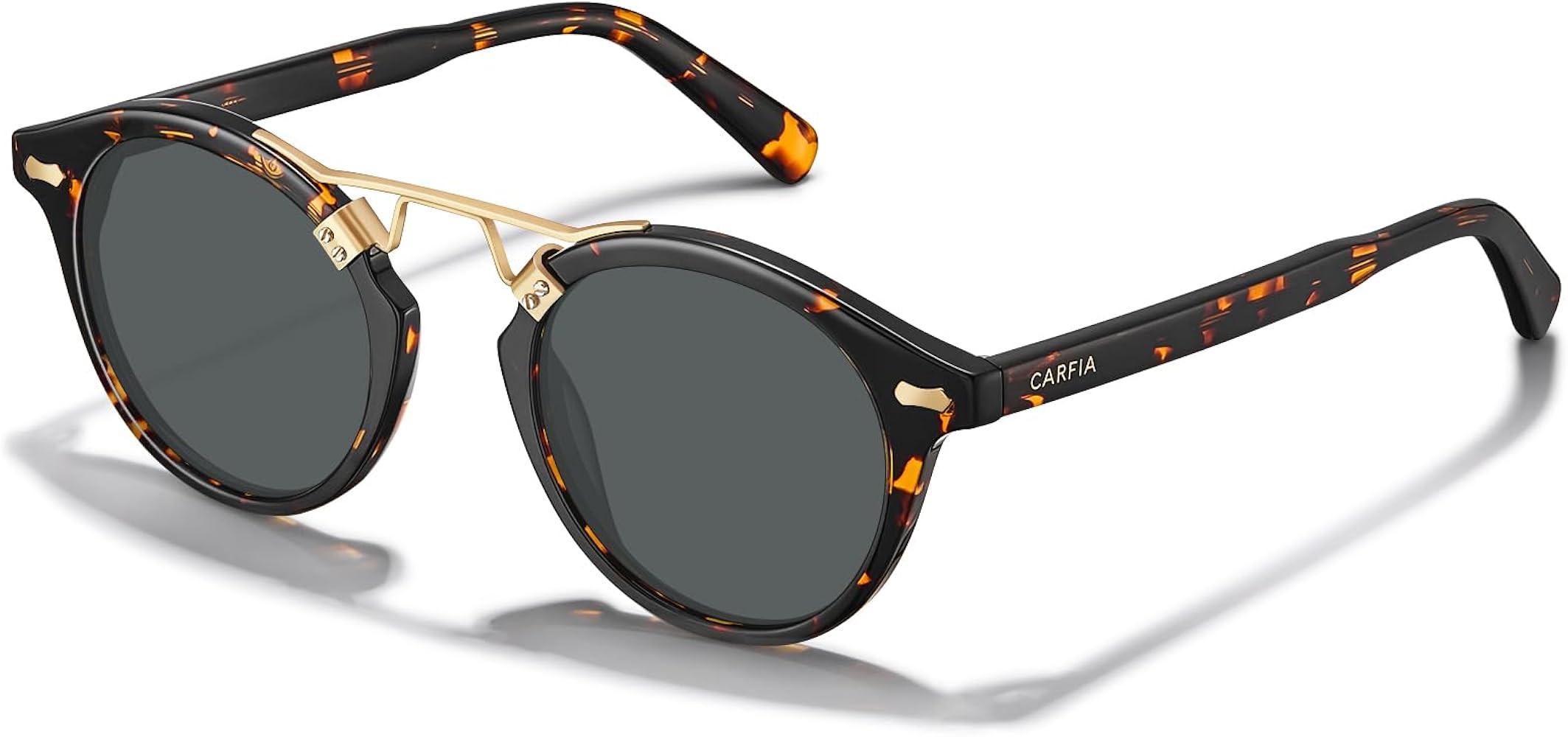 CARFIA Double Bridge Acetate Polarized Sunglasses for Men UV Protection, Retro Cool Male Eyewears... | Amazon (US)