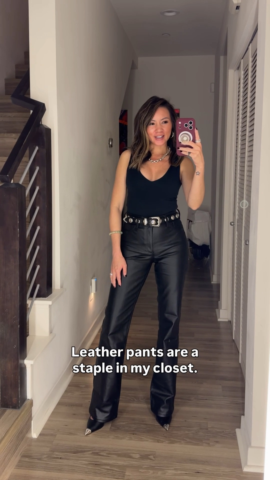 Leather pants are a staple in my closet. These jeans look like leather but it’s a coated black pair. You can wear it year round. This pair is so flattering—love the cut and quality. 

OOTD, jeans, leather pants, going out outfit, The Stylizt 




#LTKootd #LTKNYFW #LTKstorytime