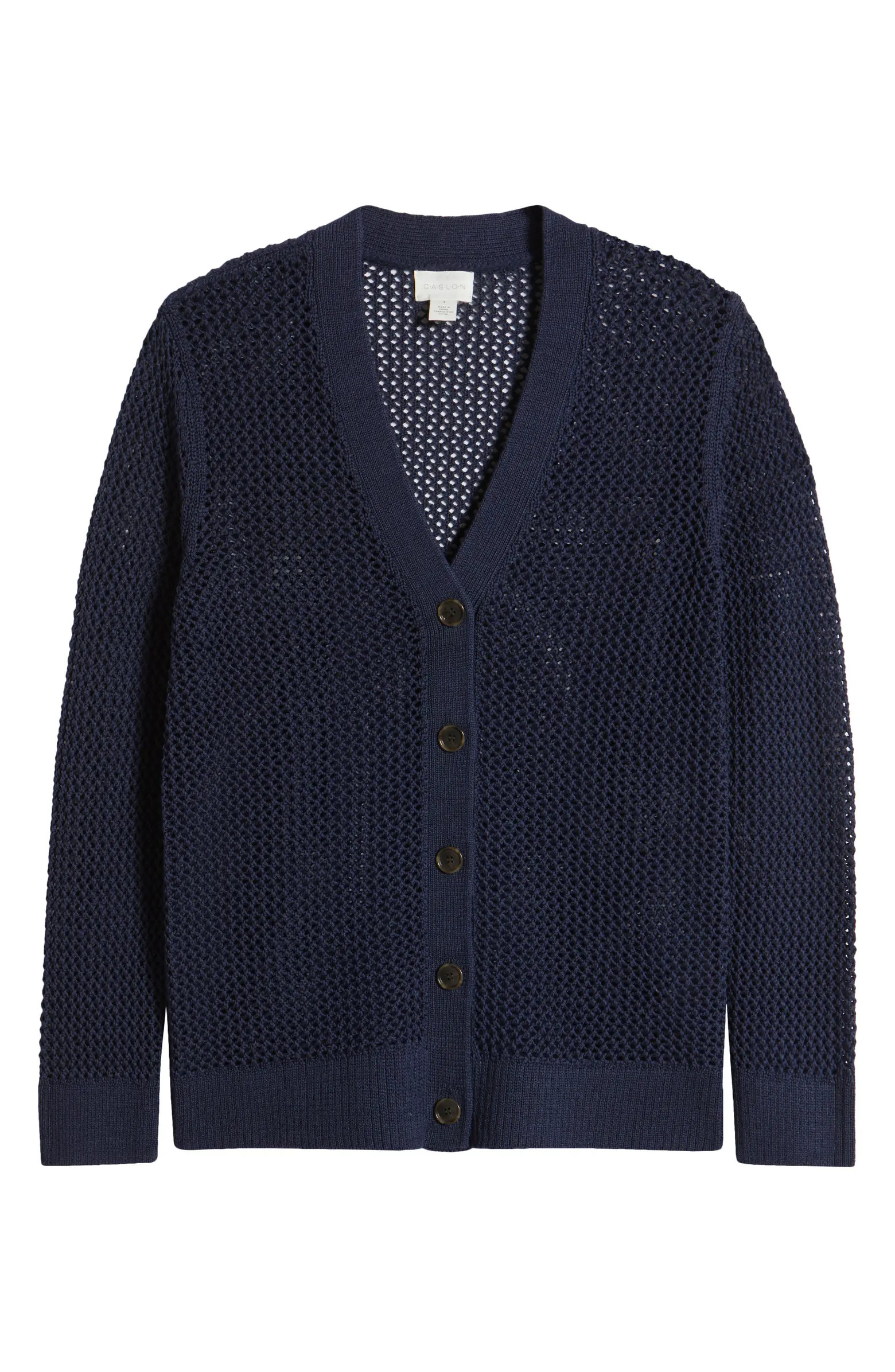 Open Stitch V-Neck Cotton Cardigan | Nordstrom