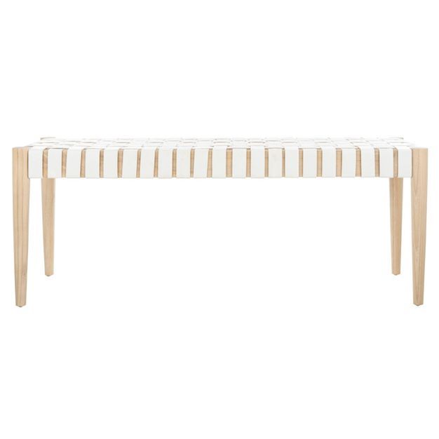 Amalia Leather Weave Bench - Safavieh | Target