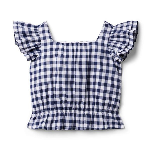 Gingham Ruffle Sleeve Top | Janie and Jack