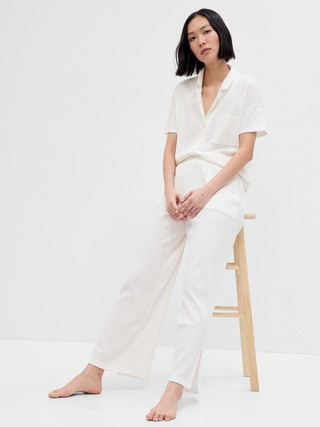 Relaxed Crinkle Cotton PJ Pants | Gap Factory