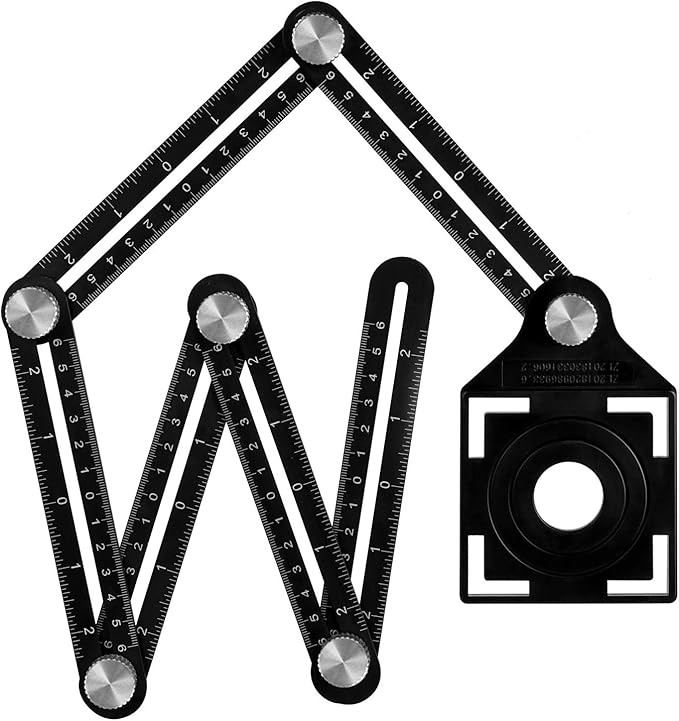 Aweohtle Multi Angle Measuring Ruler, Aluminum Alloy Template Tool Drill Guide Ceramic Tile Hole ... | Amazon (US)