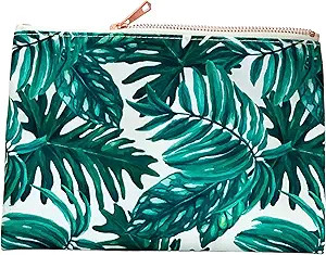ModParty (Set of 3) Palm Leaf Cosmetic Bag Makeup Brushes Nylon Bag for Women Girls Toiletry Trav... | Amazon (US)