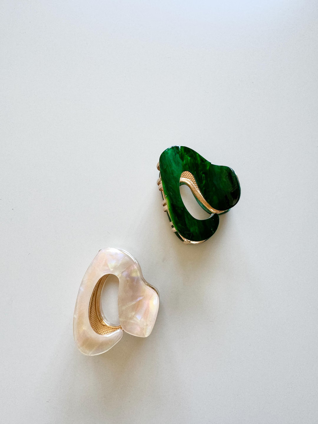 Acetate Metal Hair Claw Clip, Elegant Minimalist Hair Clip, Tortoise Pearl Hair Claw Clip, Brides... | Etsy (US)