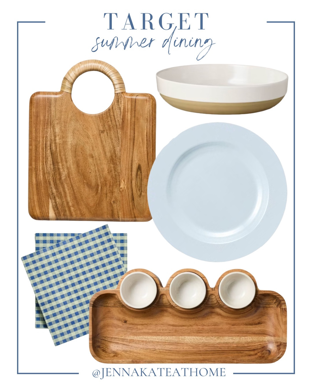 Summer dining includes dinner plate, napkins, bowls, wooden cheese board, and dip platter.

Summer dining, Target finds,pins for less

#LTKHome #LTKSeasonal #LTKvlog