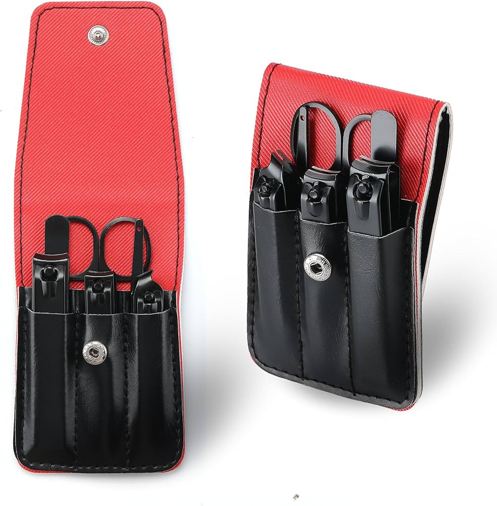 Cool Manicure Set for Men, Nail Clipper Grooming Kit for Teen Boy, Boyfriend, Husband, Dad, Small Gift Idea for Christmas Stocking Stuffers or Birthday Gift (Black) | Amazon (US)