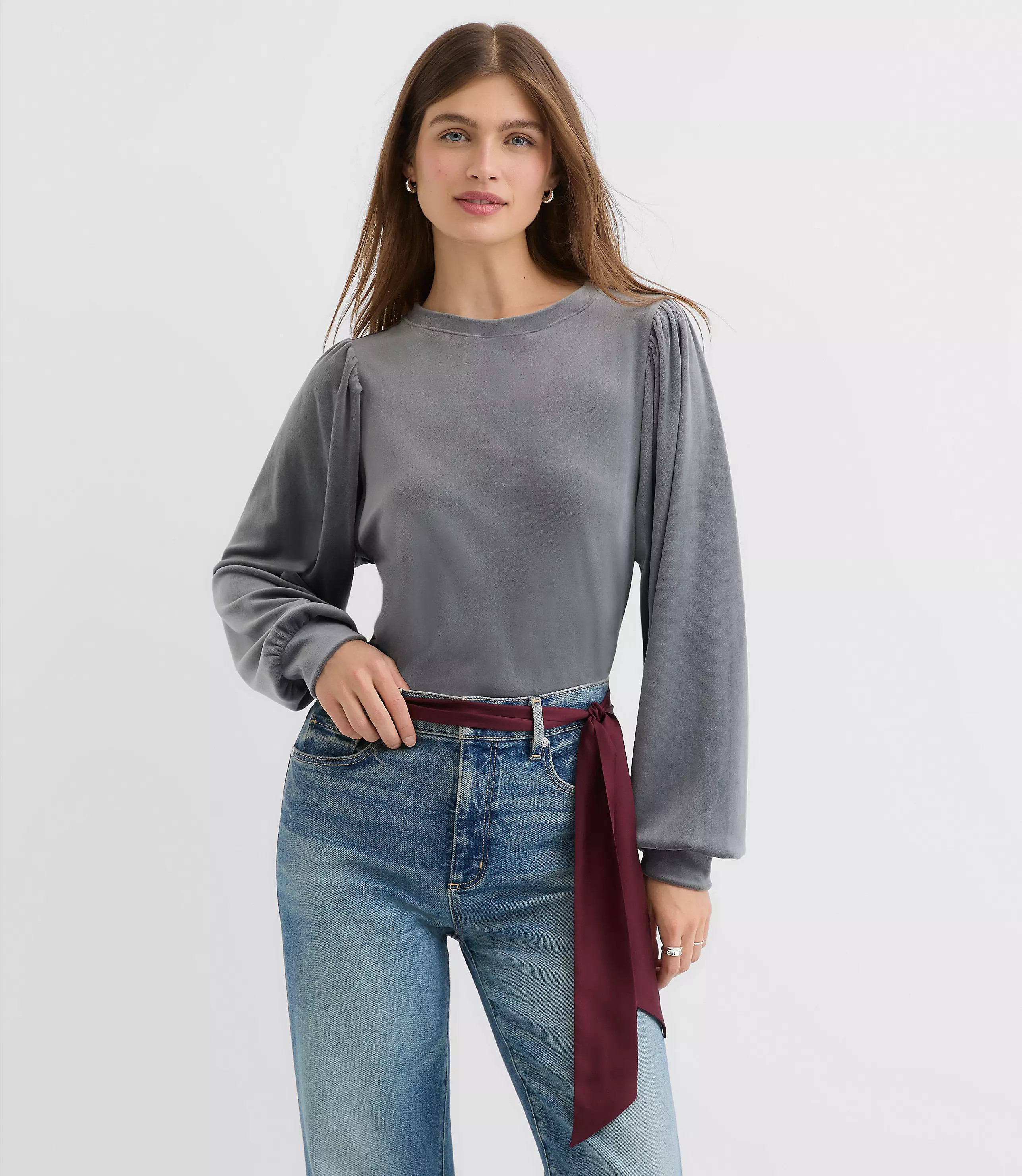 Petite Velour Sweatshirt | LOFT