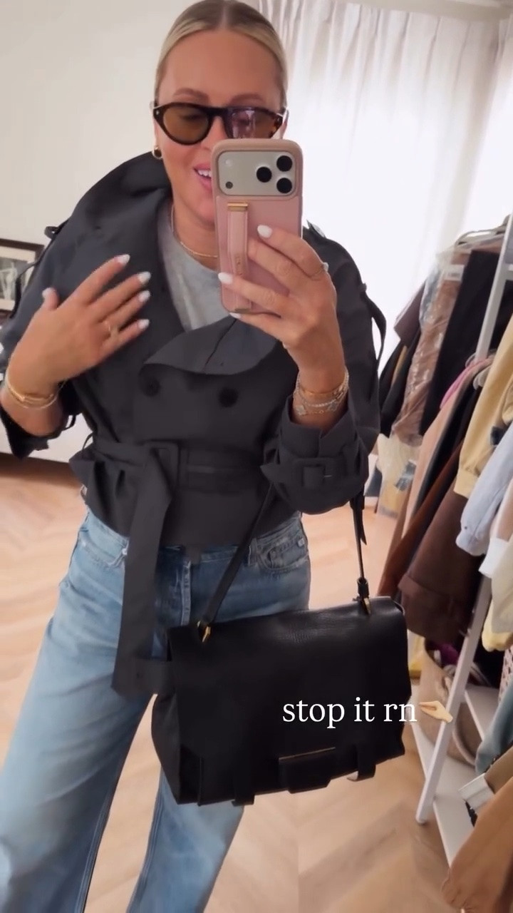 Best selling jeans rn! NEW arrivals for fall! Jacket is so good! Jeans I have tts + sized up for baggy fit option too!

Fall style. Fall outfits. Fall jackets. Fall2026. Bag. Leather bag. Fall trends. Baggy jeans.

#LTKootd #LTKSeasonal