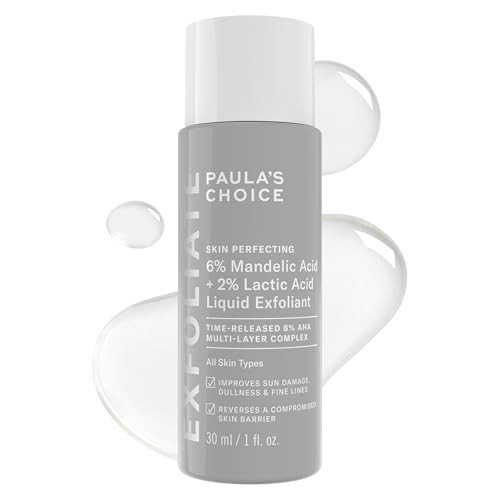 Paula’s Choice Liquid Face Exfoliant 6% Mandelic Acid + 2% Lactic Acid Exfoliant, Gentle Daily AHA Exfoliation for Discoloration, Bumpy Texture & Radiance, for Sensitive Skin, Fragrance-Free, 1 fl oz | Amazon (US)