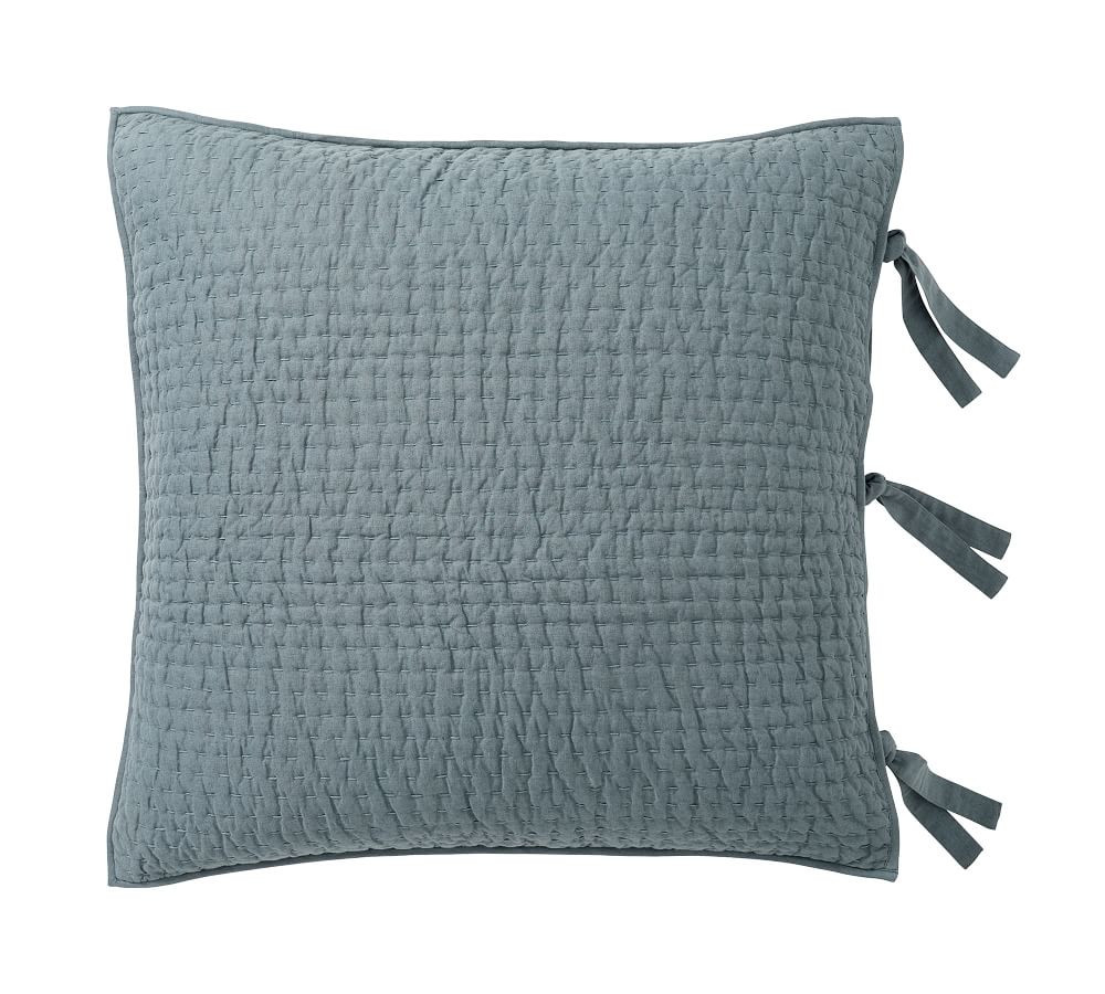 Pick-Stitch Handcrafted Cotton/Linen Quilt | Pottery Barn (US)