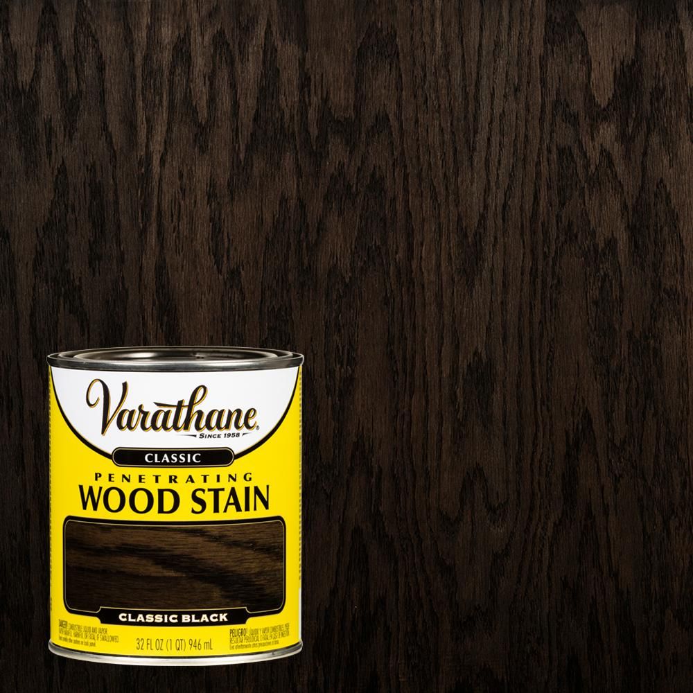 Varathane 1 qt. Black Classic Wood Interior Stain-349558 - The Home Depot | The Home Depot