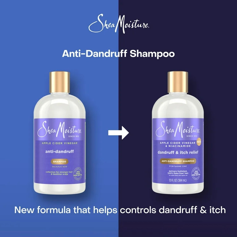 SheaMoisture Anti-Dandruff Shampoo Apple Cider Vinegar & Salicylic Acid, 13 fl oz | Walmart (US)