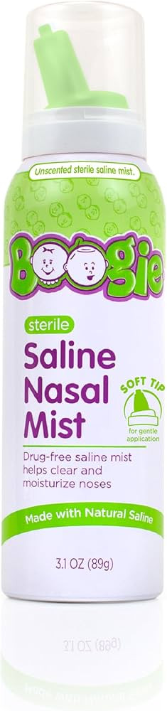 Boogie Baby Saline Nasal Spray Mist, Allergy Relief, Nasal Decongestant, Made with Saline, Unscen... | Amazon (US)