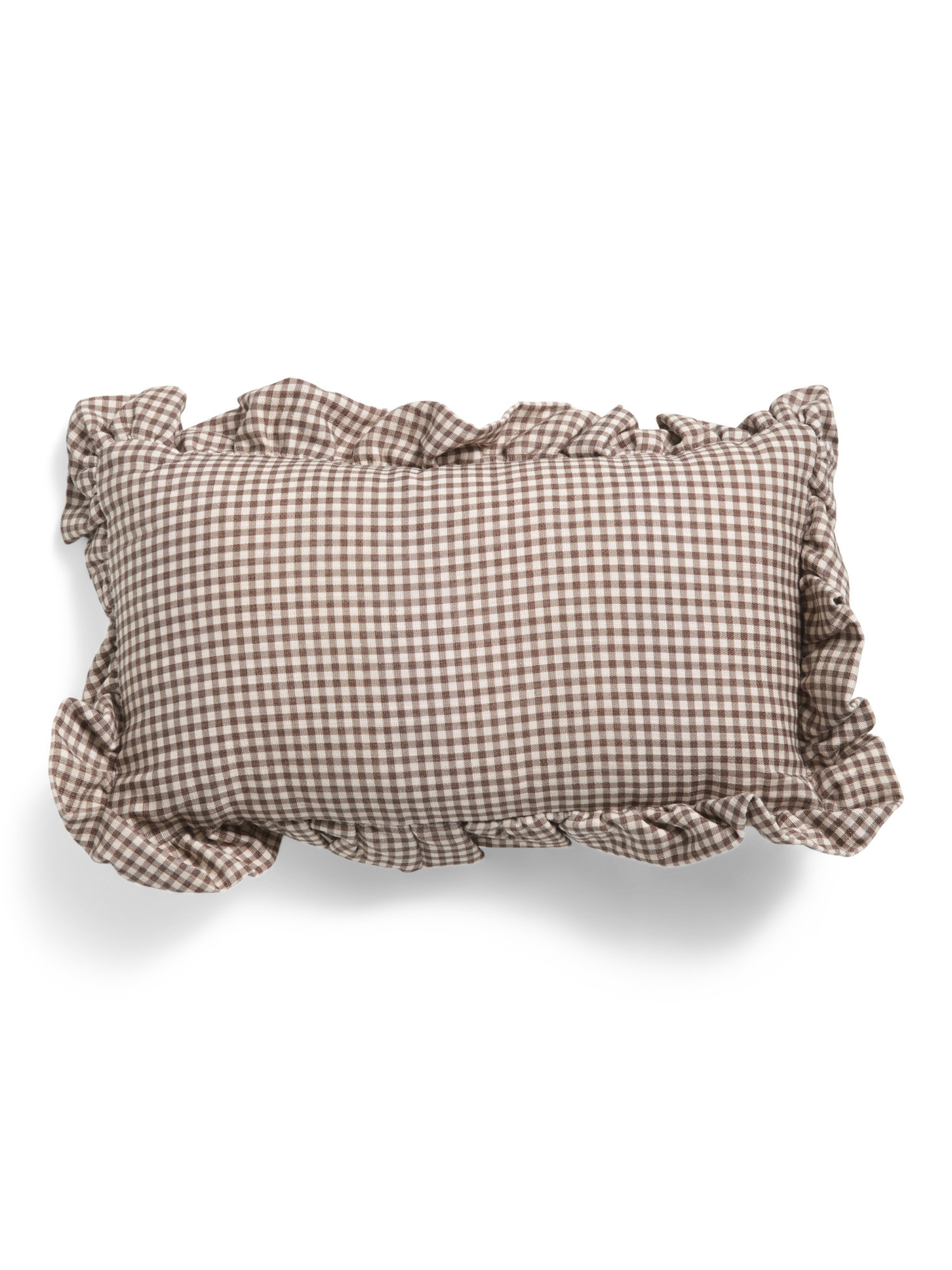 9x16 Cotton Mini Gingham Ruffle Lumbar Pillow | Home | Marshalls | Marshalls