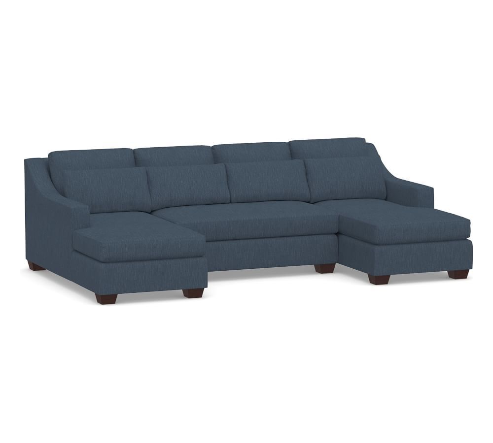 York Slope Arm Deep Seat Upholstered U-Shaped Chaise Sectional | Pottery Barn (US)