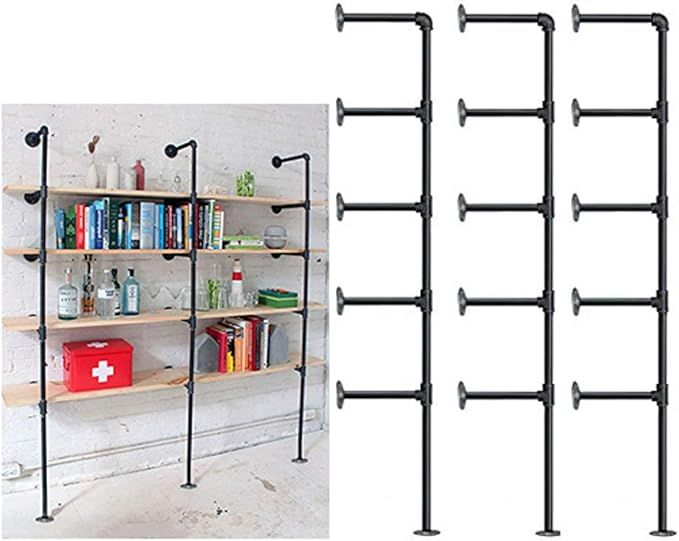 Industrial Retro Wall Mount Iron Pipe Shelf,DIY Open Bookshelf,Hung Bracket,Home Improvement Kitc... | Amazon (US)