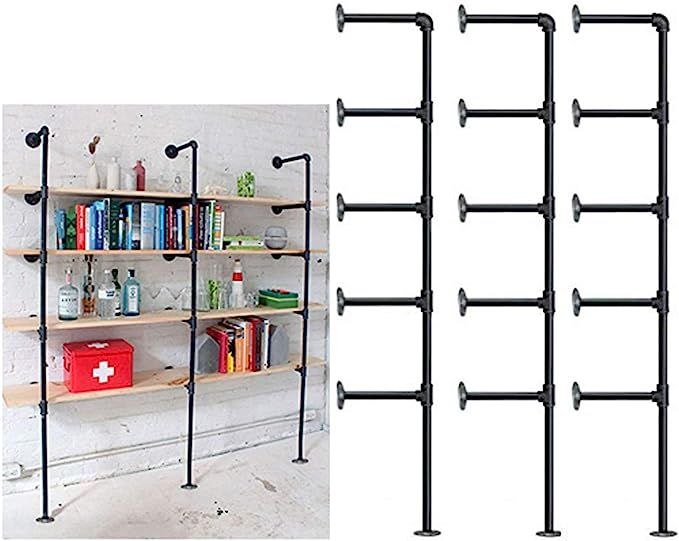 Industrial Retro Wall Mount Iron Pipe Shelf,DIY Open Bookshelf,Hung Bracket,Home Improvement Kitc... | Amazon (US)