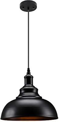 Industrial Pendant Lighting 1 Pack, Matte Black Metal Barn Vintage Farmhouse Style Kitchen Hangin... | Amazon (US)
