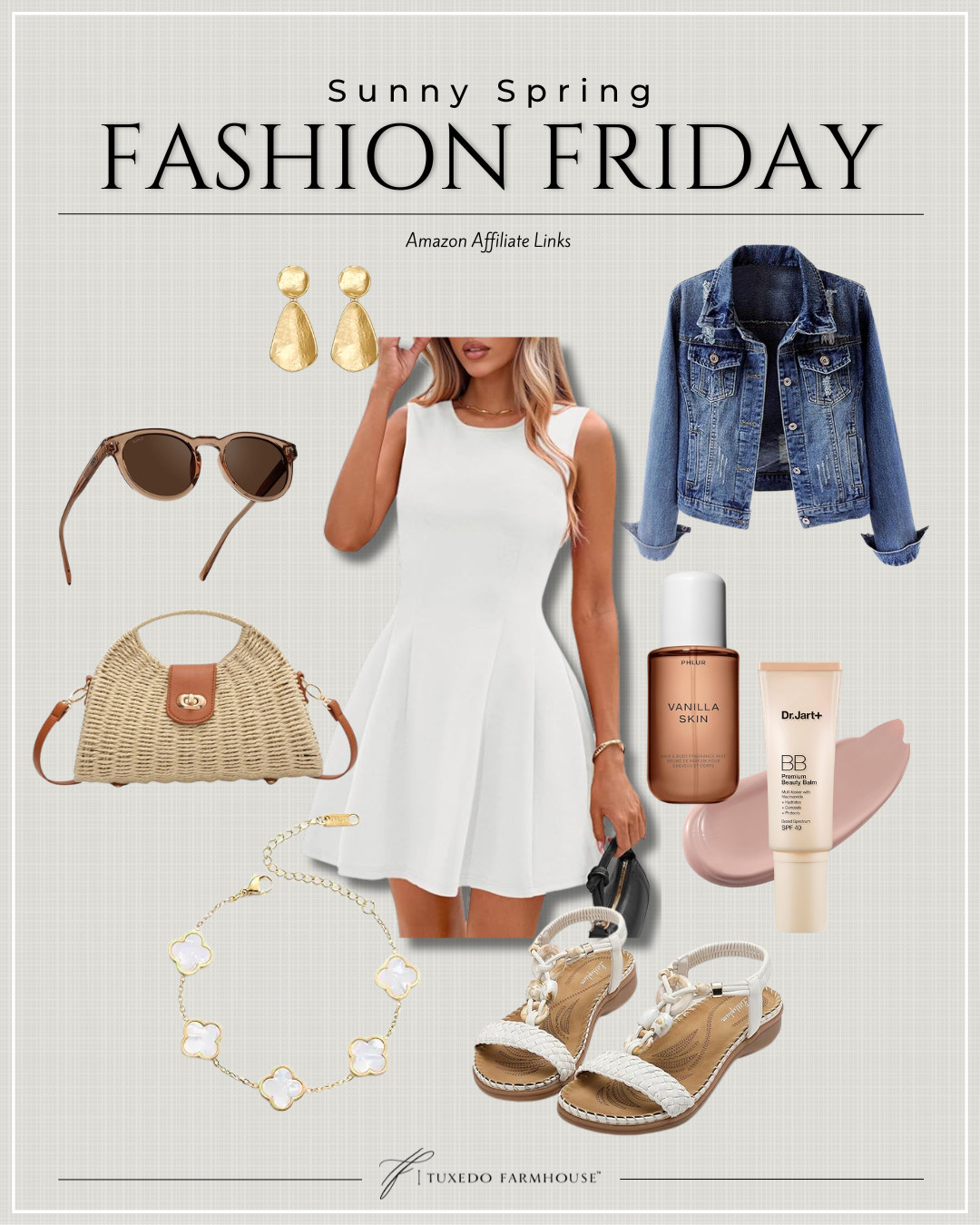 Sunny Spring - Fashion Friday

Loving this light and airy outfit for warm days.  

dress, jacket, fragrance, sunscreen, bags, purses, sandals, jewelry, bracelets, earrings #SpringFashion 

 #LTKselfcare #LTKSeasonal #LTKSaleAlert