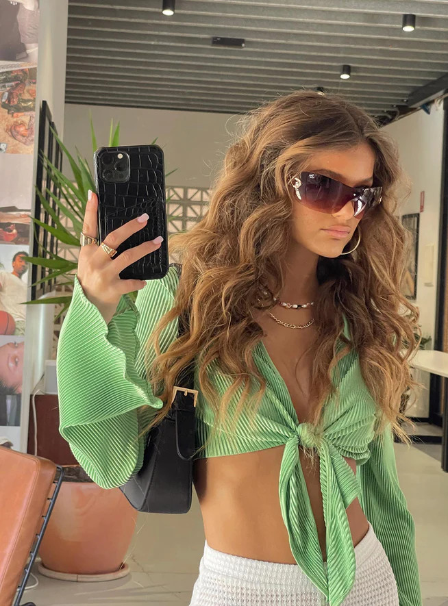 Venga Long Sleeve Top Green | Princess Polly US