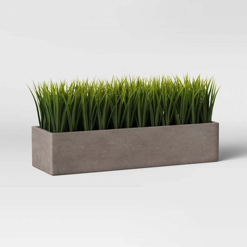 Faux Grass in Long Concrete Tray Green/Gray - Project 62&#8482; | Target