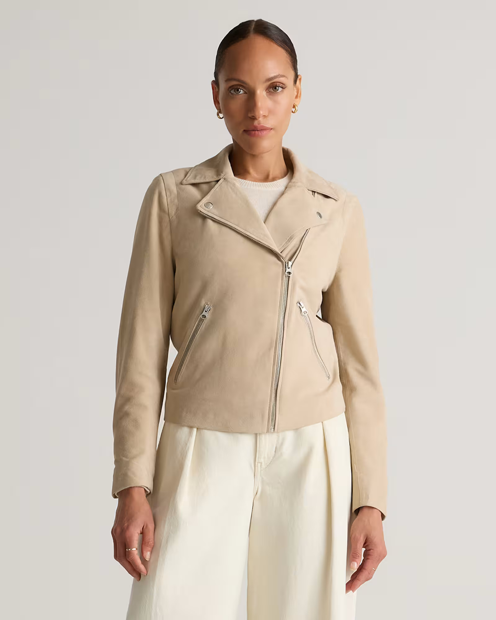 100% Suede Biker Jacket | Quince