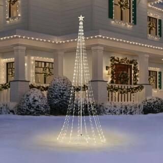 Home Accents Holiday 12 ft. Giant-Sized Motion LED Cone Tree with Star 23KY - The Home Depot | The Home Depot