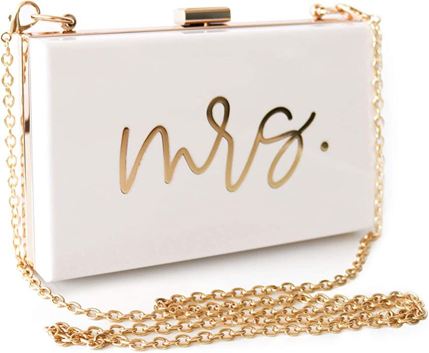 Mrs Purse Acrylic Clutch Bridal Shower Gift for Bride Honeymoon | Amazon (US)