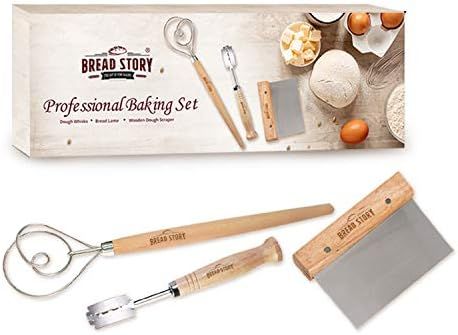 Bread Story Danish Whisk Dough Lame Slashing Tool And Wooden Scraper Tool Used for Pastry Baking Sou | Amazon (US)