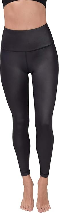 90 Degree By Reflex Womens High Waist High Shine Faux Leather Disco Leggings | Amazon (US)