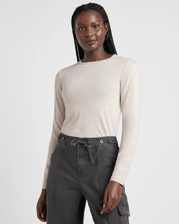 Long Sleeve Rib Tee | Splendid