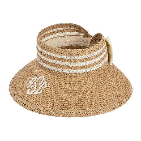 Monogrammed Packable Straw Visor | Marleylilly