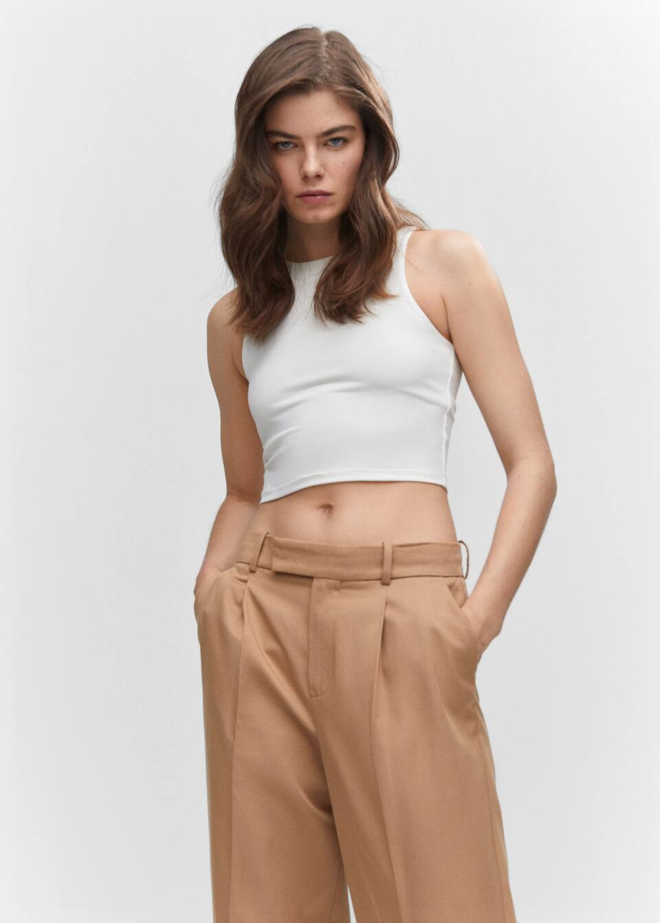 Schulterfreies Crop-Top | MANGO (DE)