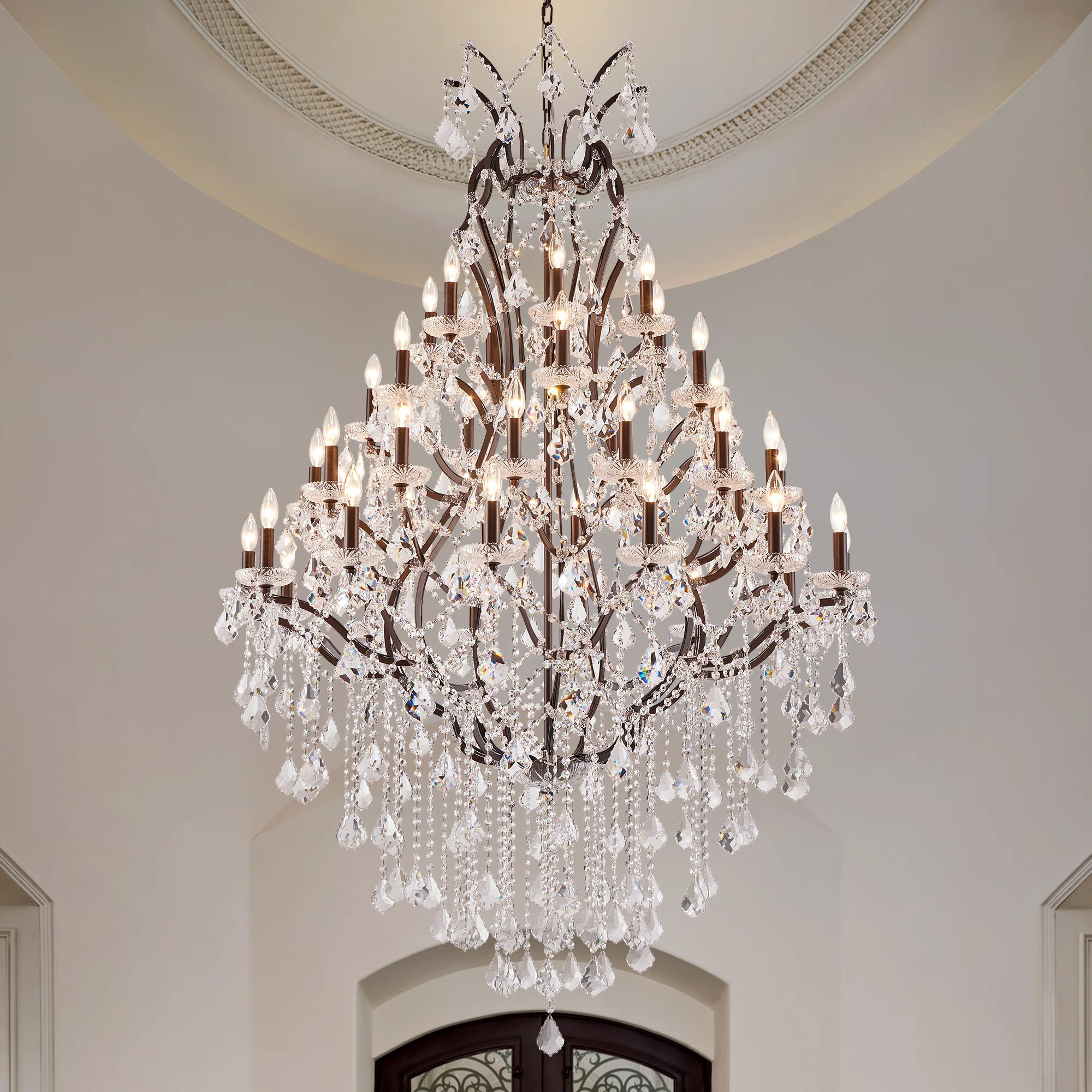 Light Crystal Dimmable Chandelier for High Ceilings | Wayfair North America