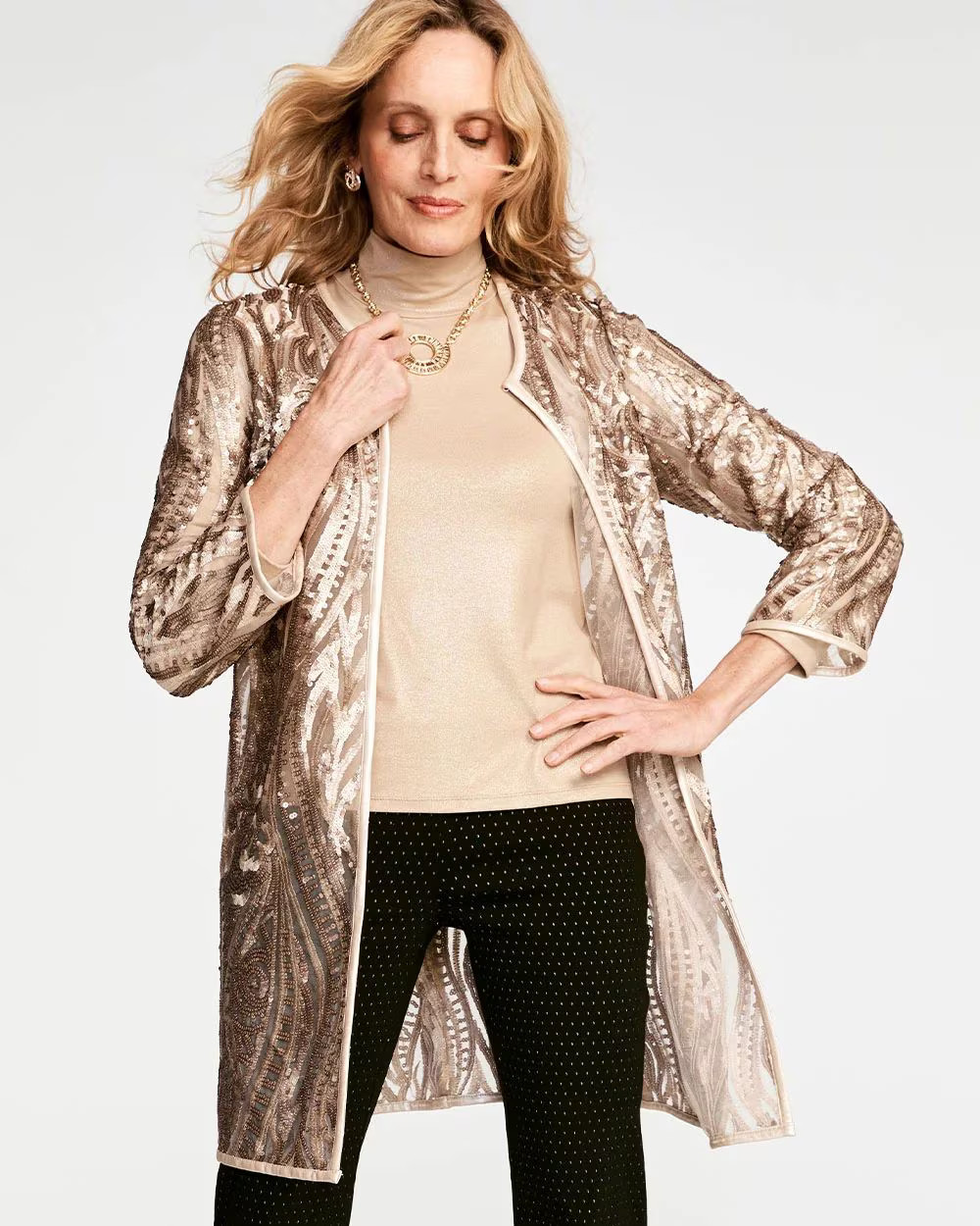 Travelers™ Collection Champagne Sequins Jacket | Chico's