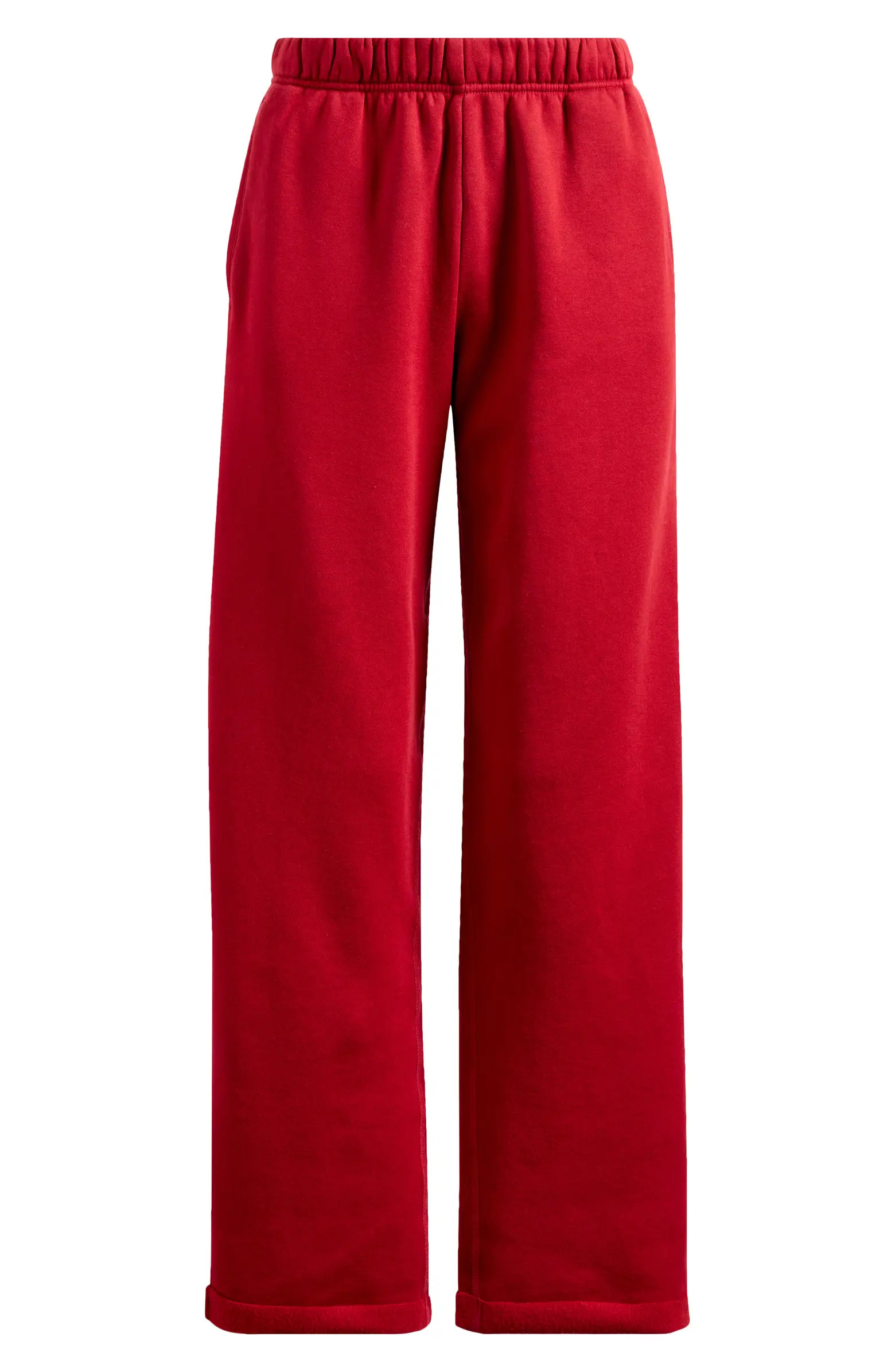 Cotton Blend Fleece Classic Straight Leg Pants | Nordstrom