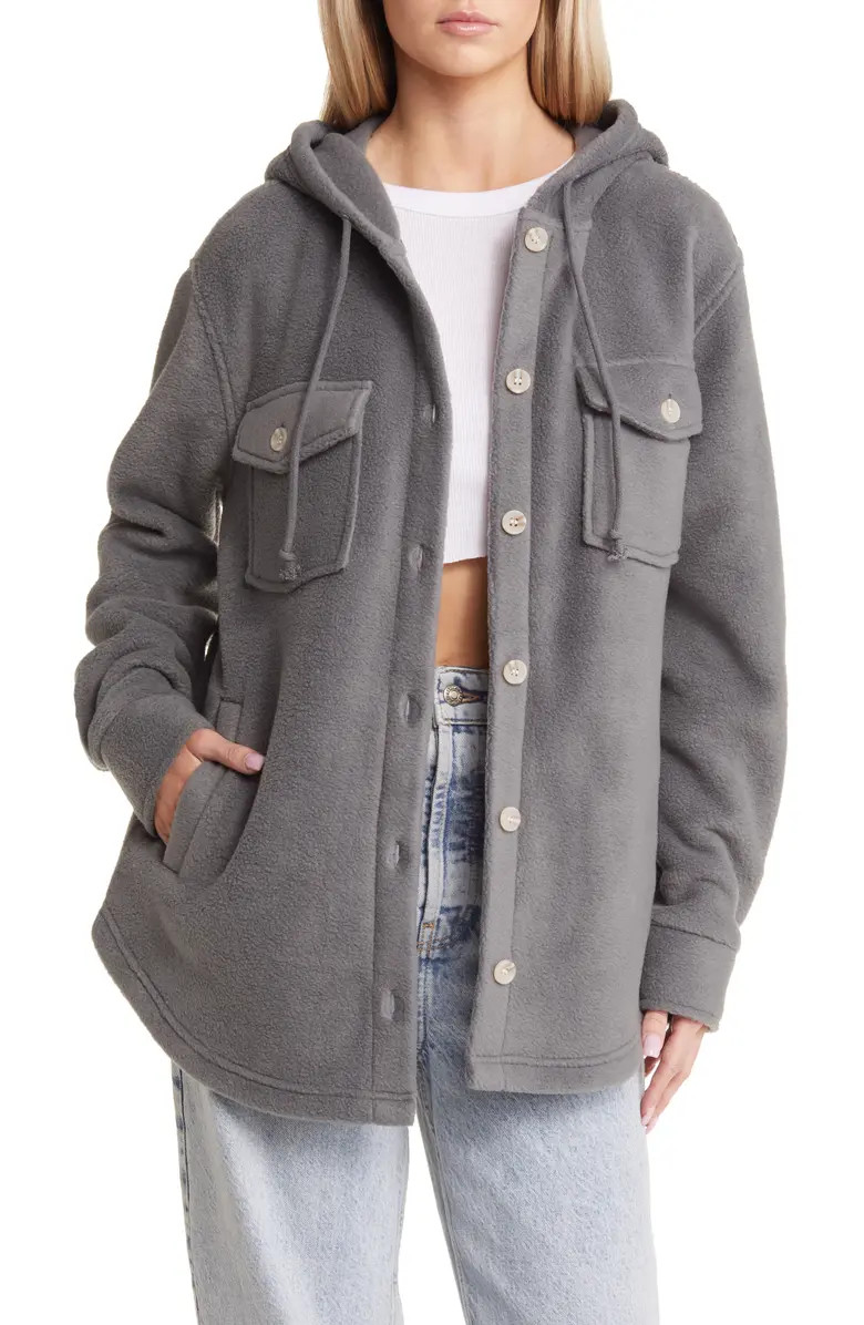 Hooded Fleece Shacket | Nordstrom