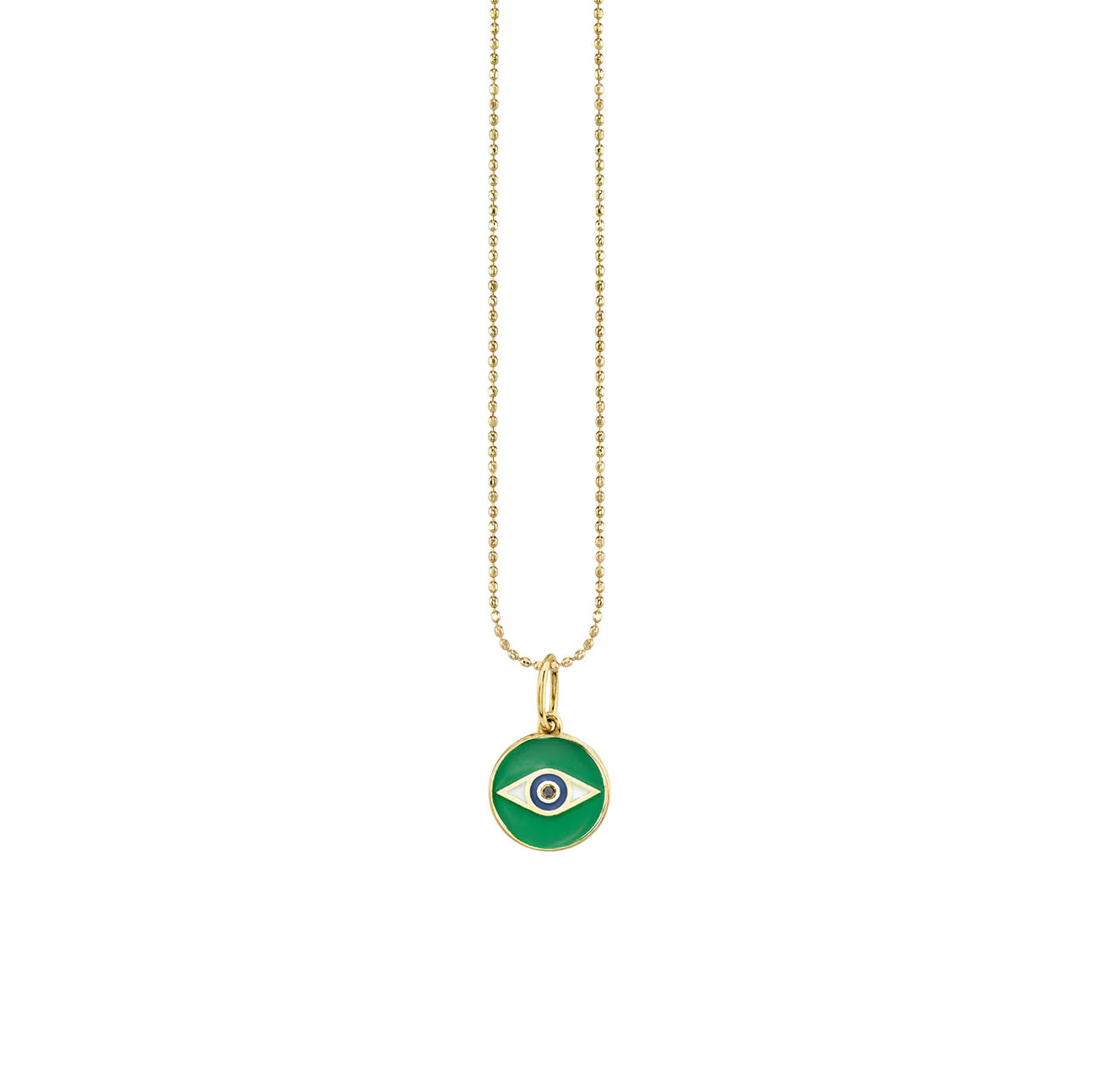 Kids Collection Gold & Enamel Tiny Eye Medallion Necklace | Sydney Evan