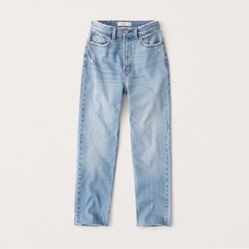 Curve Love Ultra High Rise Ankle Straight Jeans | Abercrombie & Fitch (US)