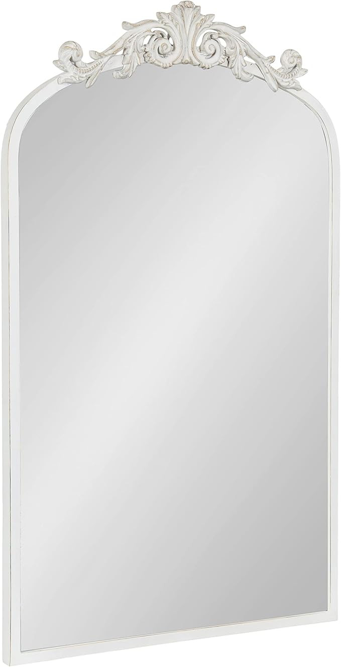 Kate and Laurel Arendahl Traditional Arch Wall Mirror, 19 x 31, Antique White, Vintage Glam Baroq... | Amazon (US)