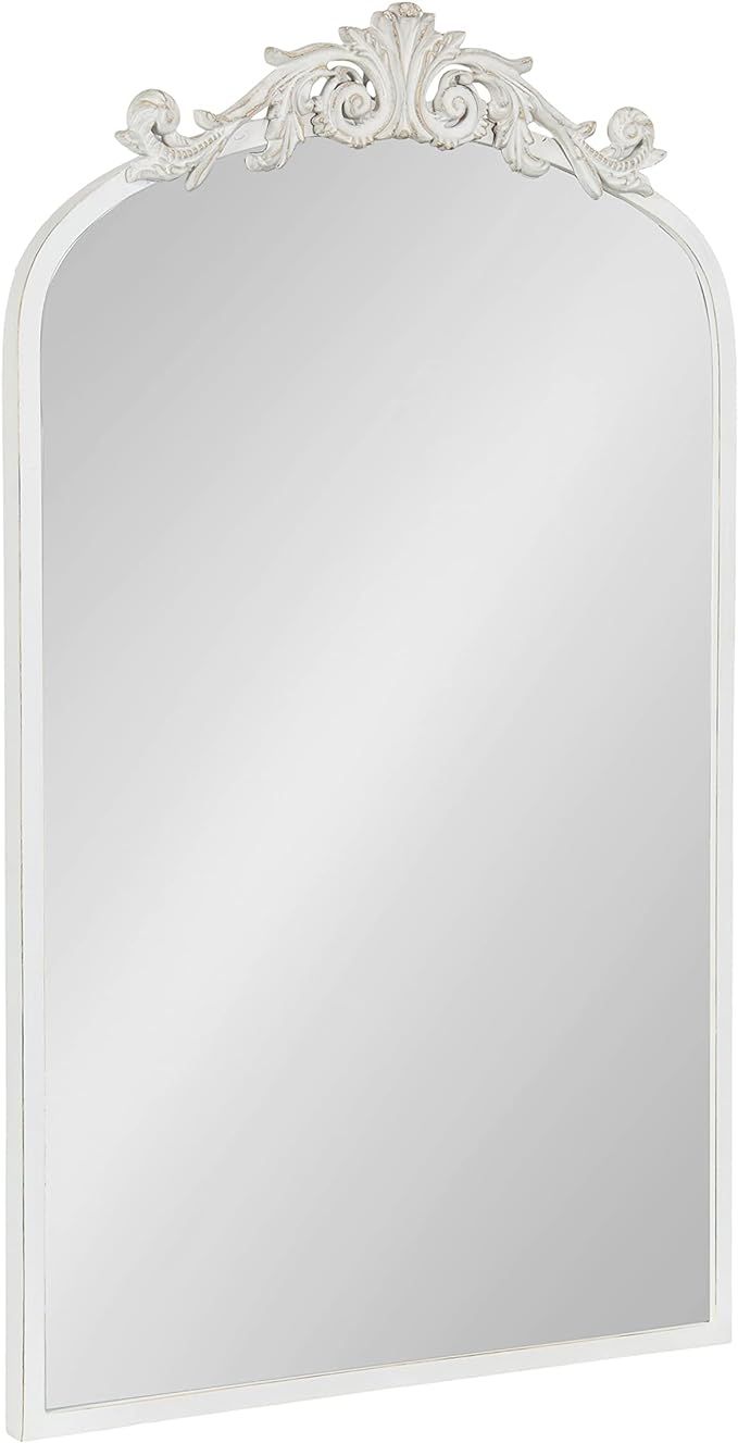 Kate and Laurel Arendahl Traditional Arch Wall Mirror, 19 x 31, Antique White, Vintage Glam Baroq... | Amazon (US)