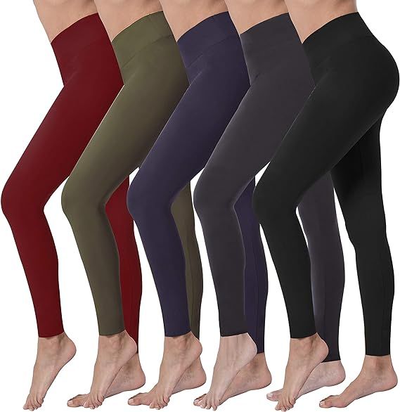 VALANDY High Waisted Leggings for Women Stretch Tummy Control Workout Running Yoga Pants Reg&Plus... | Amazon (US)