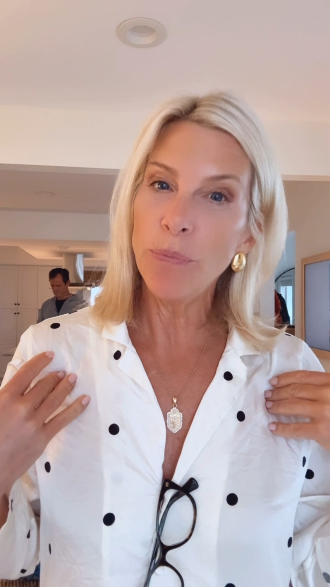 “State” might or stay at home date night ✅. I’m in Polka dot silk pjs and Bing is in his vuori “suit” -very off brand for him 😂

#LTKTravel #LTKOver40 #LTKMens