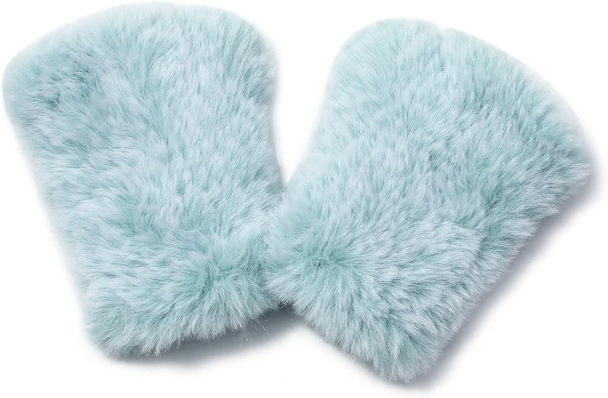 CECELORIA Women Faux Fur Fingerless Gloves - Soft Winter Gloves, Furry Gloves for Women Winter Wa... | Amazon (US)