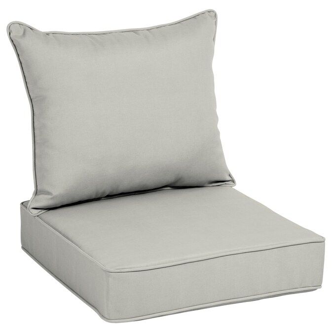 allen + roth 2-Piece Madera Linen Dove Grey Deep Seat Patio Chair Cushion | Lowe's