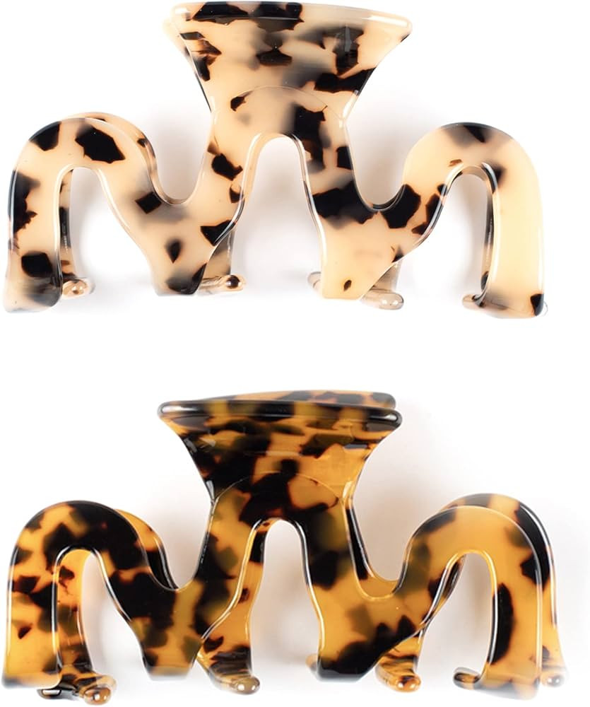 Large Hair Claw Clips Cutout Tortoise Shell Celluloid Hair Jaw Clips Hair Clamps for Women Girls ... | Amazon (US)