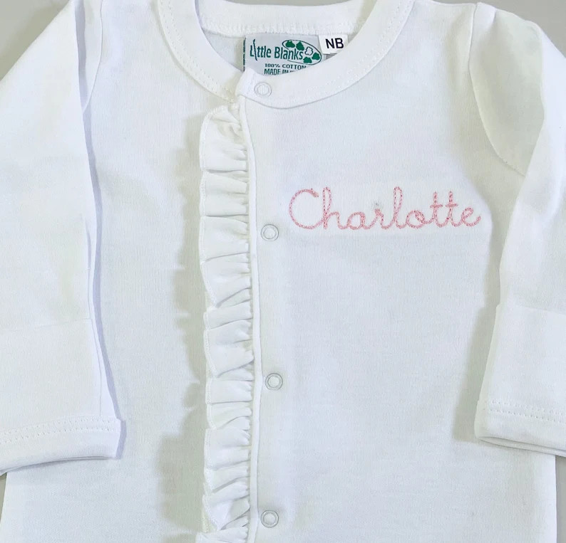Baby Girl Monogram Coming Home Outfit, Baby Girl Monogram, Baby Girl Gift, Baby Shower Gift, Take... | Etsy (US)